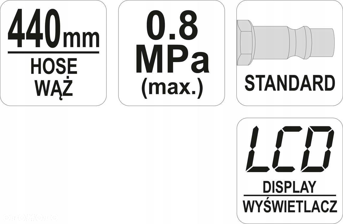 YATO PISTOLET DO POMPOWANIA KÓŁ CYFROWY MANOMETR WYŚWIETLACZ LCD YT-23702 - 6