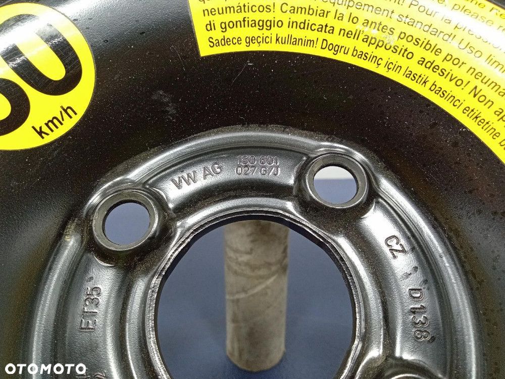 VW UP 16-  KOŁO DOJAZDOWE 4x100 5jx14 ET35 2140930 - 2