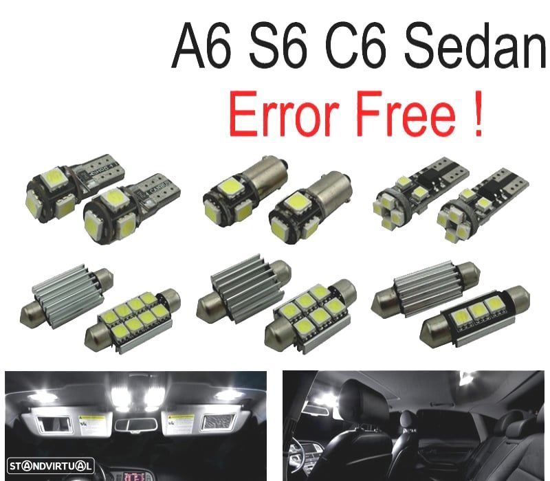KIT COMPLETO 17 LAMPADAS LED INTERIOR PARA AUDI A6 S6 RS6 C6 SEDAN 05-11 - 1