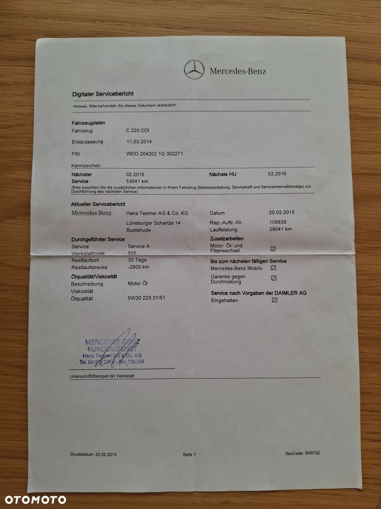 Mercedes-Benz Klasa C 220 CDI BlueEff Edition Elegance - 24