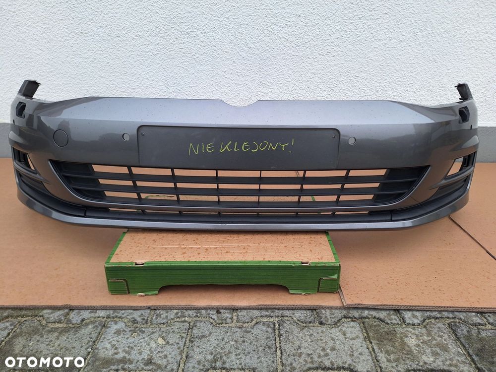 VW GOLF 7 VII 5G0 12-16 NIE KLEJONY! ZDERZAK PRZÓD PRZEDNI+KRATKI+ŚLIZGI ORYG VW 5G0807221 WYSYŁKA 24h - 1