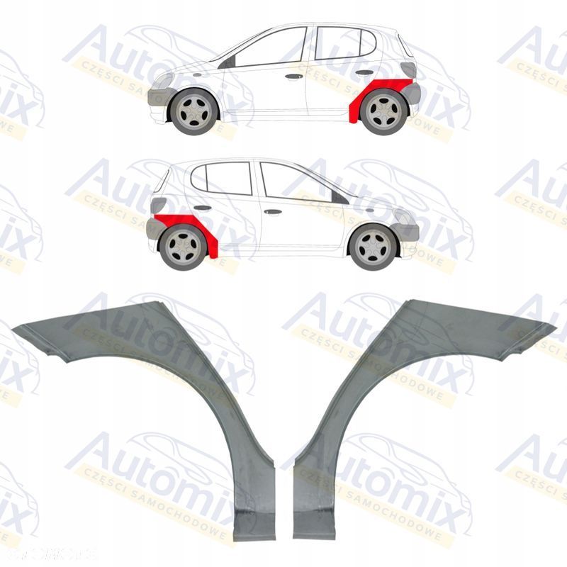Reperaturki / Poszycia błotnika tylnego Toyota Yaris 06 - 11 5D L + P - 2
