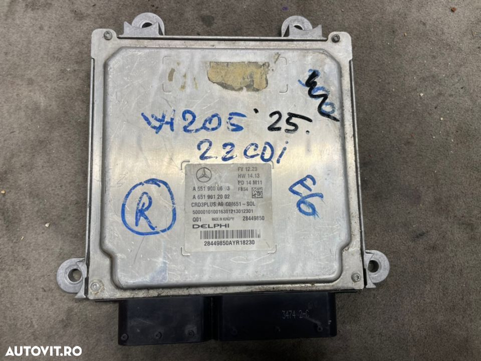 Calculator motor ECU pentru MERCEDES C-CLASS W205, diesel 2.2 an 2013-2017 cod a6519000603 a6519012002 - 1