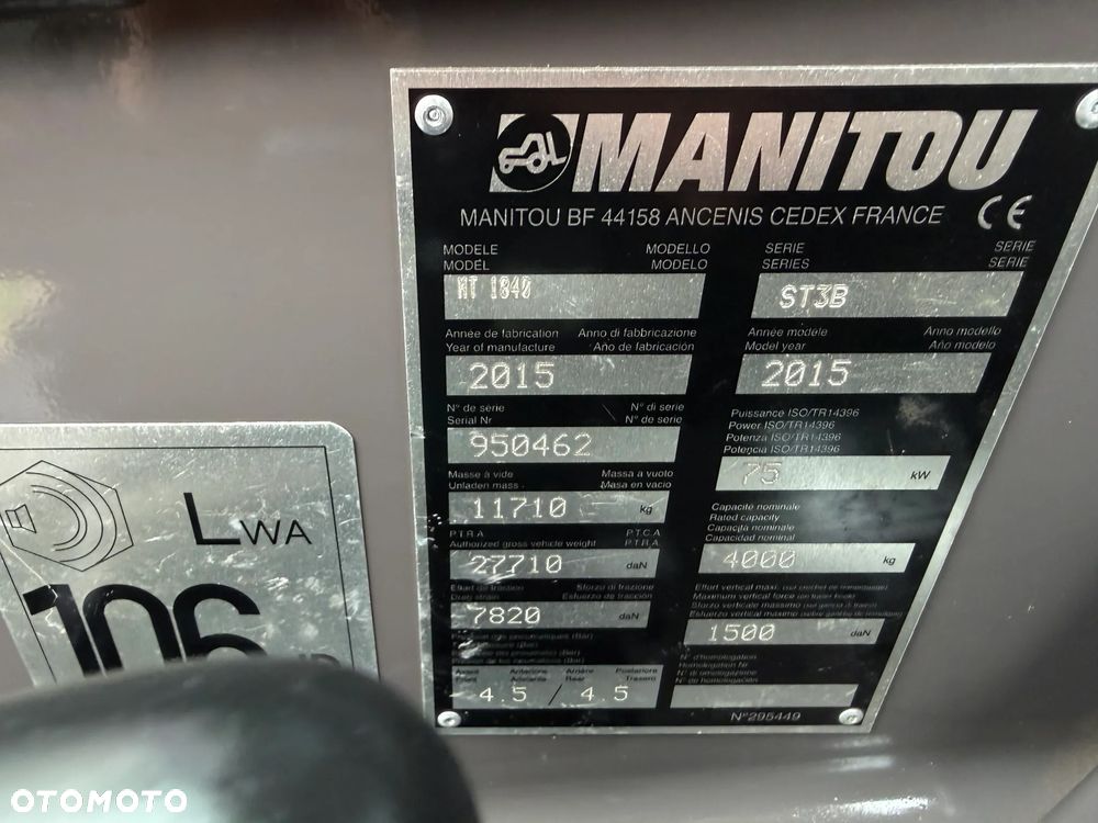 Manitou MT1840. Ładowarka Teleskopowa 18 metrów wysuw! UDŹWIG 4 TONY! Przebieg 2600 mtg. jak Nowa z SALONU. 2016 rok. z Norwegii z Gospodarstwa rolnego! Silnik PERKINS Turbo 110 km. Aktualne Serwisy w Dekra. Nowy Model sterowane wszystko z 1 dżojstika. Ani deka luzów czy wycieku. OKAZJA! Jazda REWERS + 4 biegi. Skręt 3 tryby. Wyjście Hydrauliczne pod przyczepę i oświetlenie, Poziomowanie ośi stabilizatory! Wyjścia Hydrauliczne na maszt! Okazja - 15