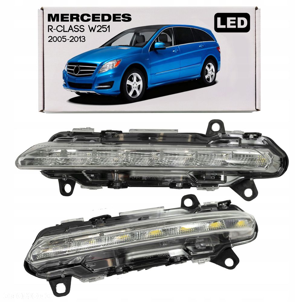 mercedes r w251 2005-13 lewe światło do jazdy dziennej drl led a221820 - 1