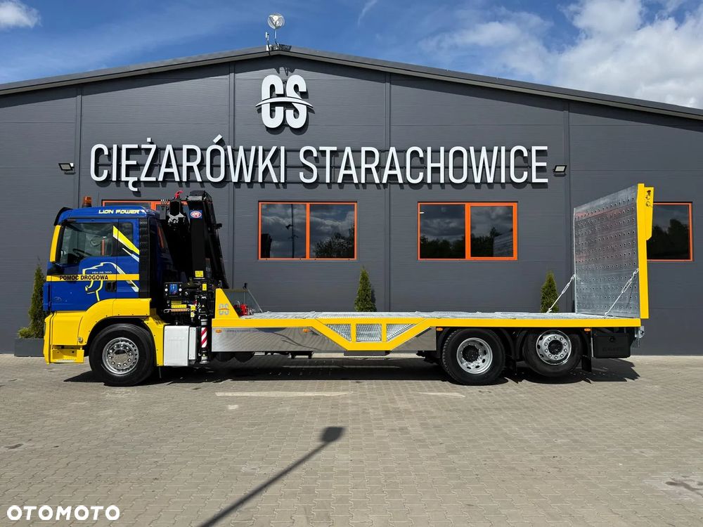 MAN TGS TGX 26.360 E5 laweta uniwersalna 9,36m + Dźwig HDS HMF 1420 K2 / platforma do przewozu kontenerów / pomoc drogowa / platforma / kran krane dzwig hds żuraw - 26