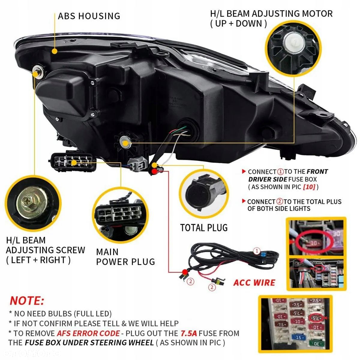 Reflektory Lampy kpl Vland Full Led Neon Dts Tuning Lexus IS II 2 2006-2013 - 12
