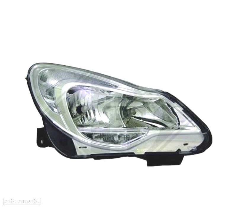 FAROL OPTICA ESQUERDO LUZ DIURNA PARA OPEL CORSA D 11-14 CROMADO - 1