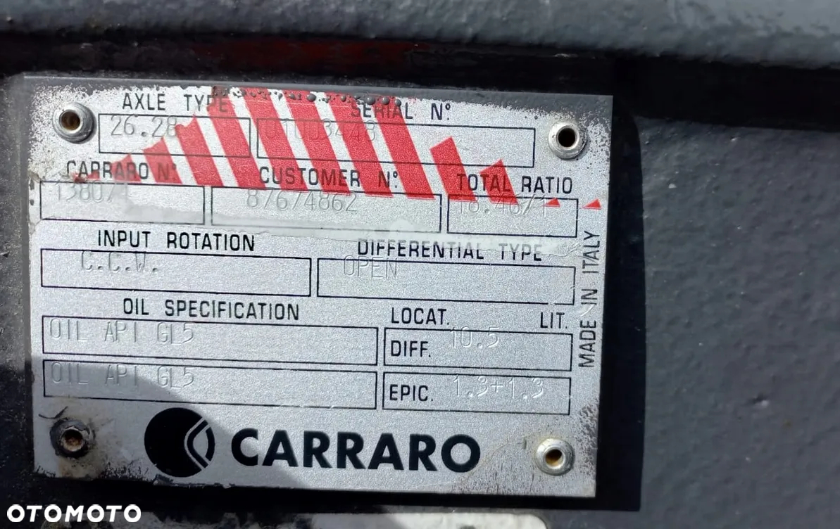 części do mostu przedniego carraro 26.28 new holland LB115 LB110 - 2