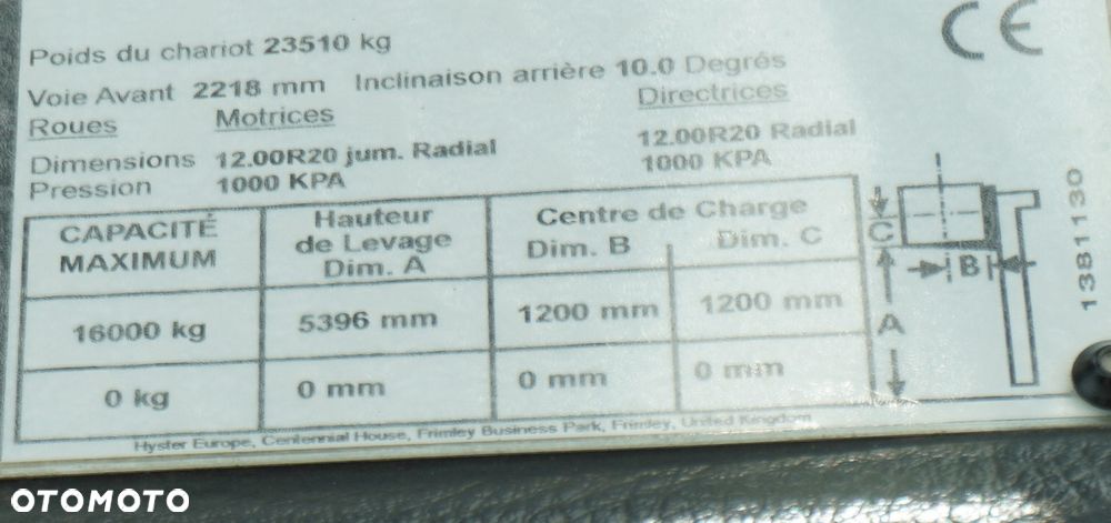 Hyster H16 XM-12 / udźwig 16 t / Zasięg 5,4 m - 15