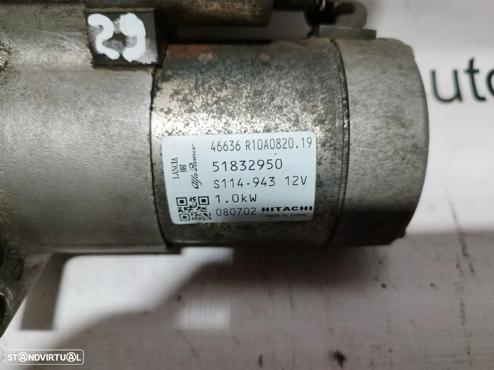 MOTOR ARRANQUE FIAT 500 312 51832950 46636 R10A082019 R10A0820 FIAT PANDA 169 FIAT PUNTO 199 ALFA ROMEO MITO 955 - 5