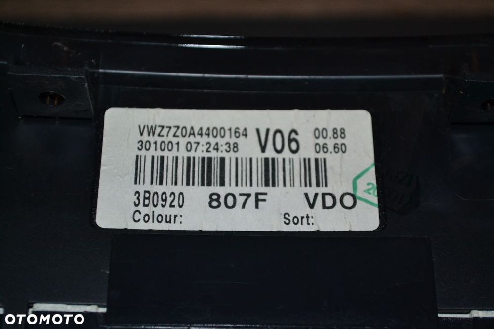 VW PASSAT B5 FL TDI LICZNIK ZEGAR AUTOMAT EUROPA 3B0920807F - 3