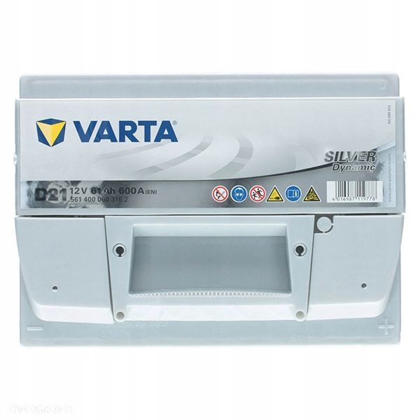 Akumulator Varta D21 12V 61Ah Silver Dynamic P - 14,3 kg - 5