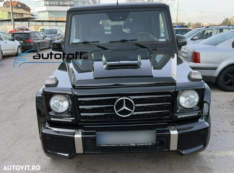Ornament capota Mercedes W463 compatibila cu G-Class W463 (1989-2017) Negru lucios - 5