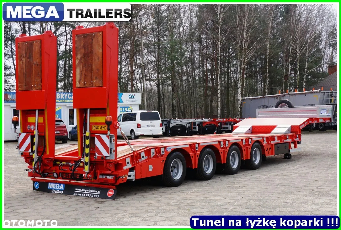 Mega Nisko podłoga 4 osie,  dł. 9,50 m, TUNEL na RAMIĘ KOPARKI !!! - 14