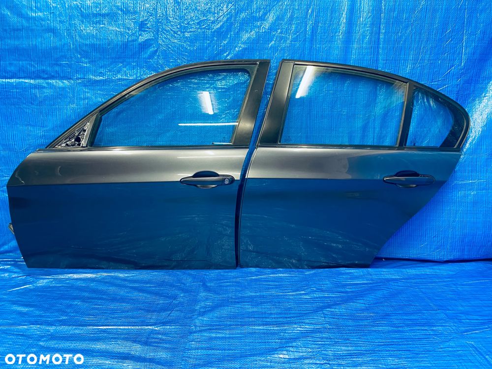 DRZWI LEWE LEWY PRZÓD PRZEDNIE TYŁ TYLNE KOMPLETNE BMW E90 SEDAN 07R ; LAKIER A22 ORYGINAŁ EUROPA - 2