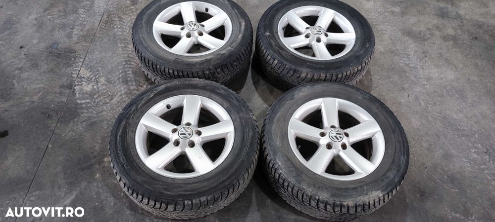 Set jante aliaj pe 16 volkswagen vw tiguan 2009 1.4 TSI cu anvelope de iarna DOT 2015 - 1