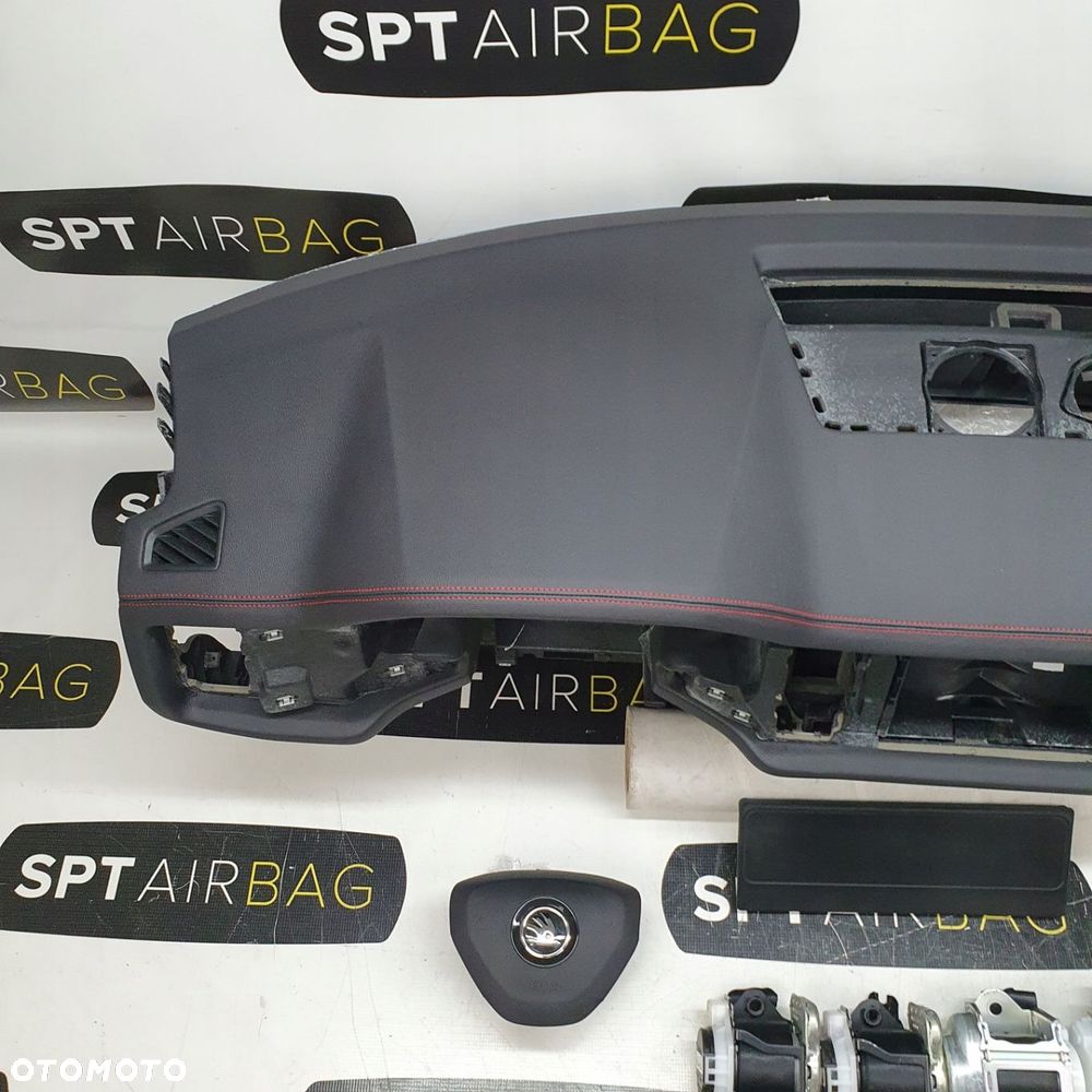 SKODA KODIAQ DESKA ROZDZIELCZA KONSOLA KOKPIT PULPIT PODUSZKI AIRBAG AIR BAG PASY KIT SET - 2
