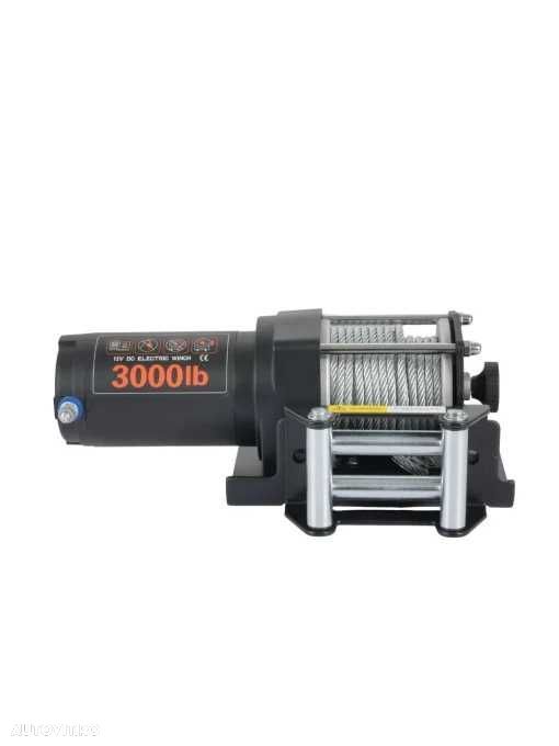 Troliu electric EMD Winch 3000lbs (1361kg), 12V, cablu otel 13m, raport 153:1 - 2