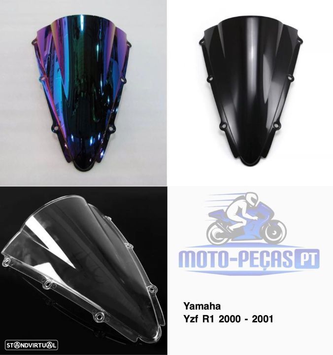 viseira nova yamaha yzf R1 ano 2000 ate 2001  vidro bolha - 1