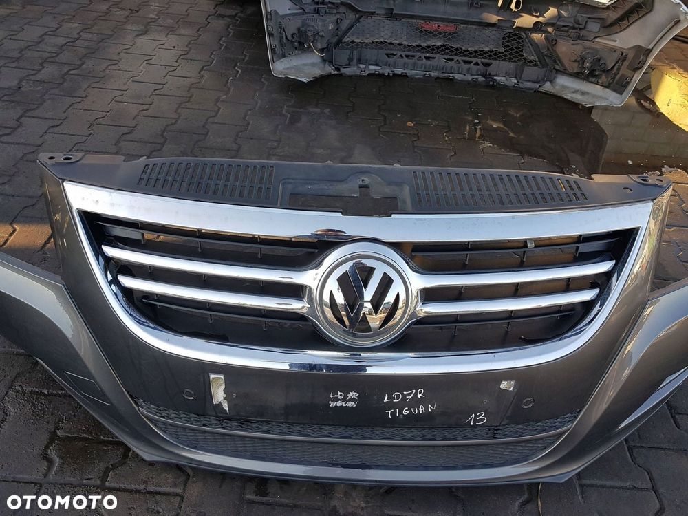 VW TIGUAN I 5N 06-10r ZDERZAK PRZÓD PRZEDNI PDC GRILL LD7R - 3