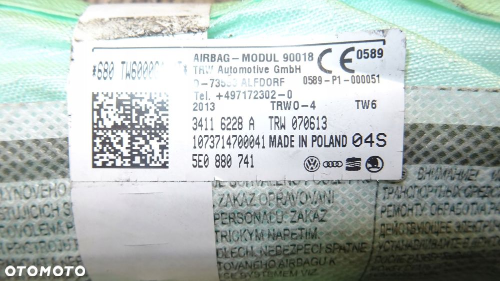 skoda octavia iii kombi kurtyna lewa 5e0880741 - 3