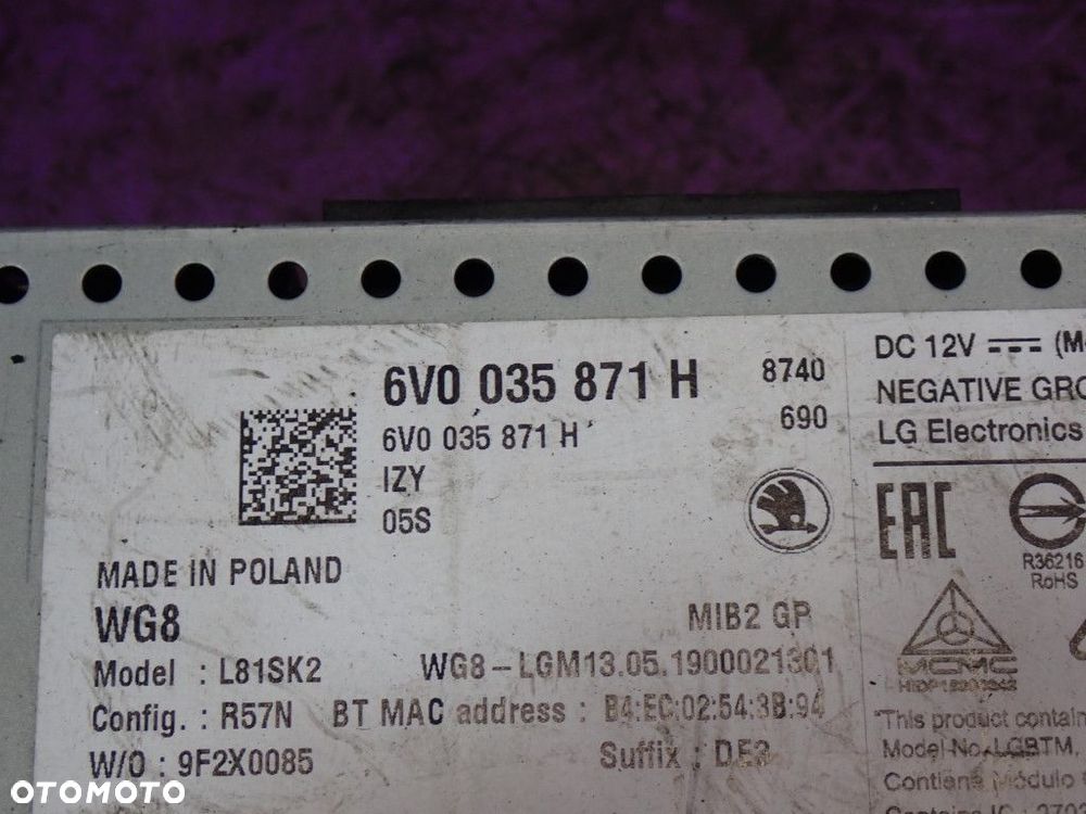 SKODA FABIA III RADIO 6V0035781H - 10