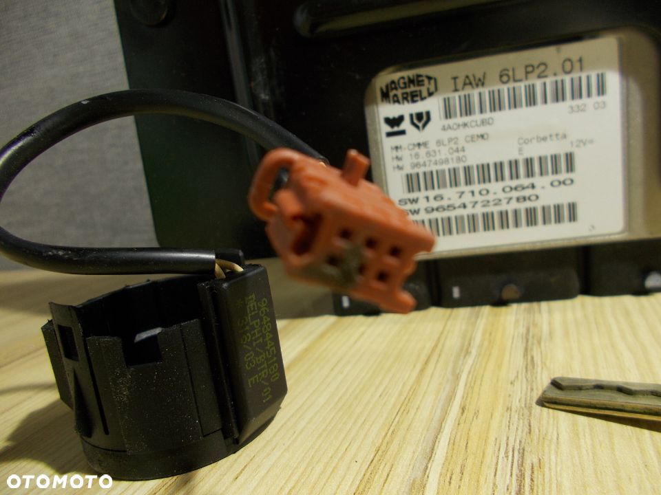 KOMPUTER IMMOBILIZER KLUCZYK PEUGEOT 307 1.4 16V IAW6LP2.01 9648445180 ORYGINAŁ - 4