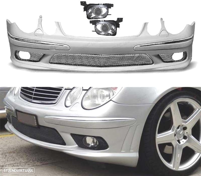 PARA-CHOQUES FRONTAL MERCEDES W211 02-06 LOOK AMG + NEVOEIRO ABS - 2