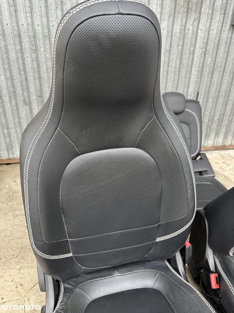 Smart 453 Brabus twingo 3  fotel grzany skórzany  biała nić  oparcie iso fix air bag grzany kanapa tył - 11