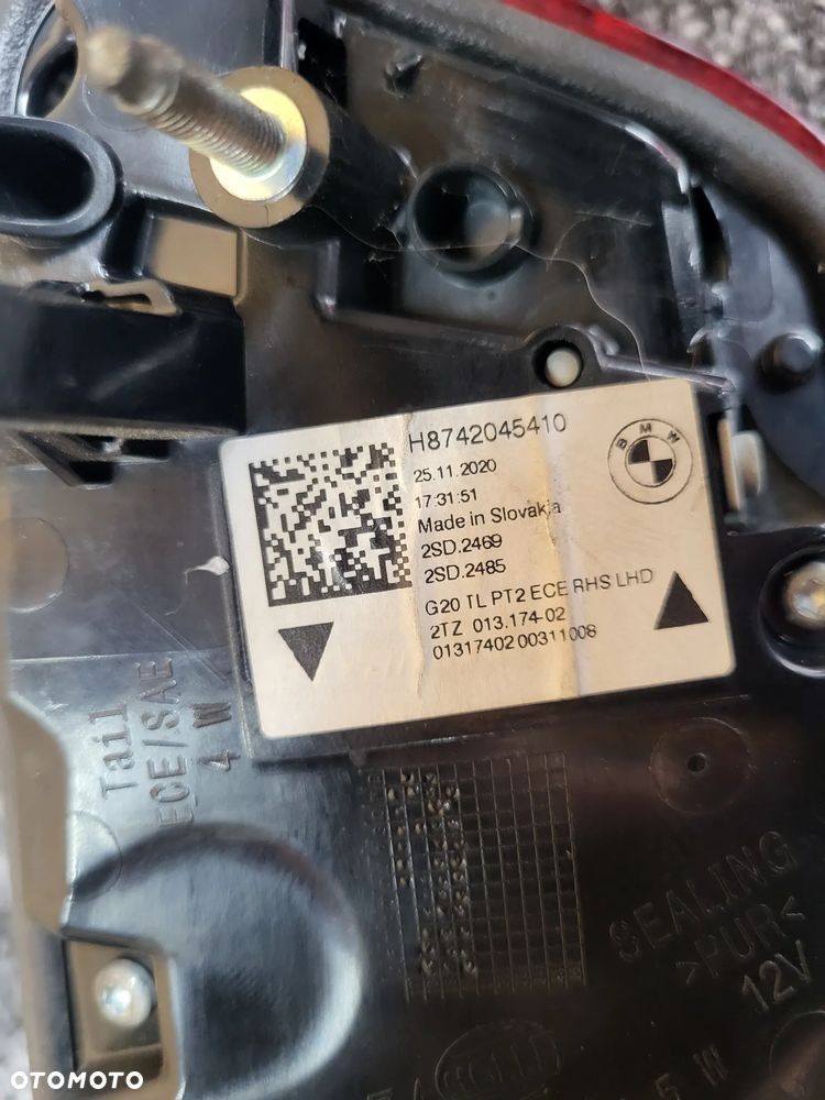 Bmw g20 lampa tył prawa w klape EU przed lift - 3