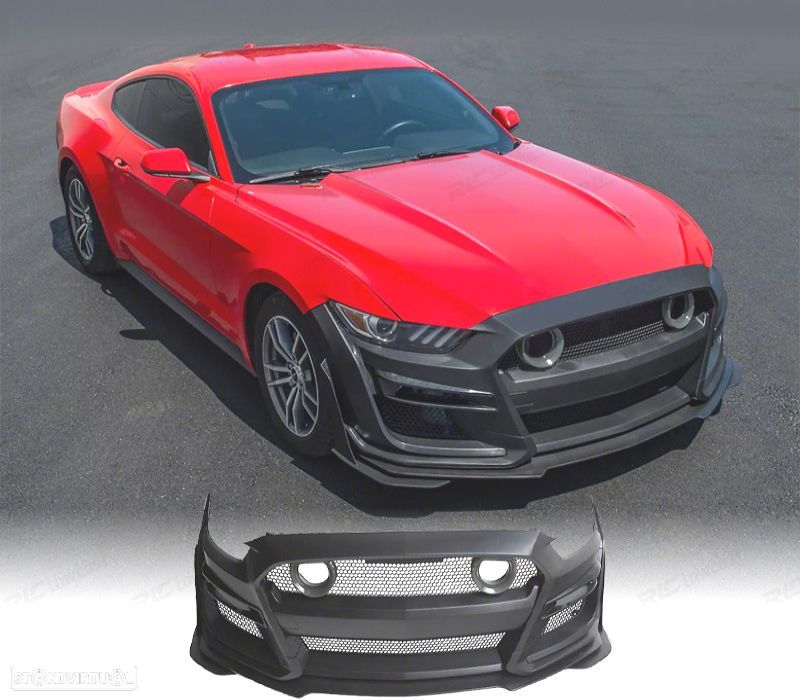 PARA-CHOQUES FRONTAL FORD MUSTANG 15-17 LOOK GT500 GRELHA LUZ LED - 1