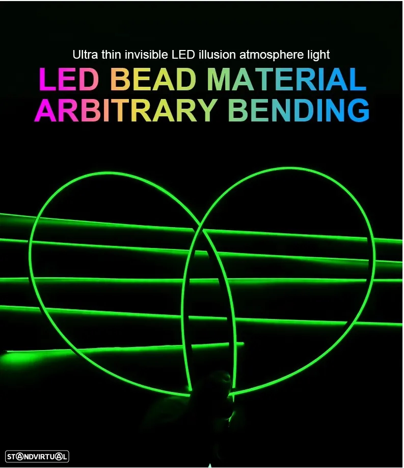 Kit de 18 peças em led luz ambiente com led alta qualidade COB-RGB multicolor para habitáculo, tablier, bancos 16 milhões de cores (azul, azul gelo, vermelho, verde, vermelho, branco, roxo, laranja, amarelo, etc.) - 3