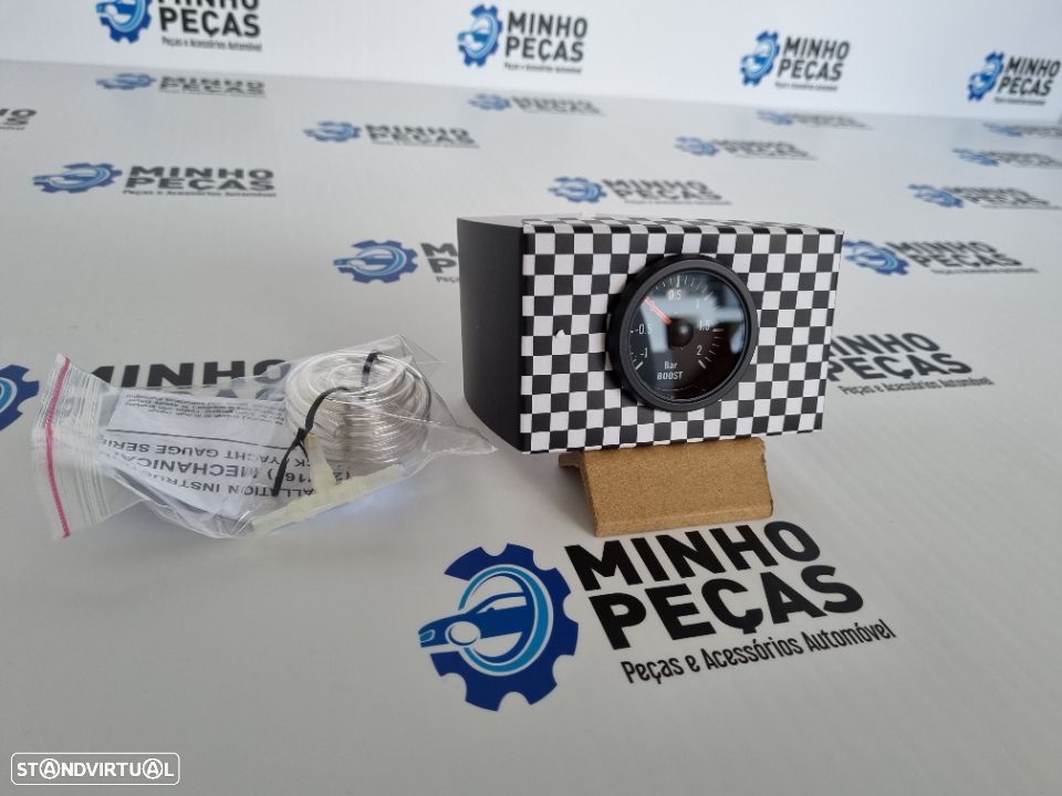 Manômetro Pressão de Turbo 2 Bares Fundo Preto - 4