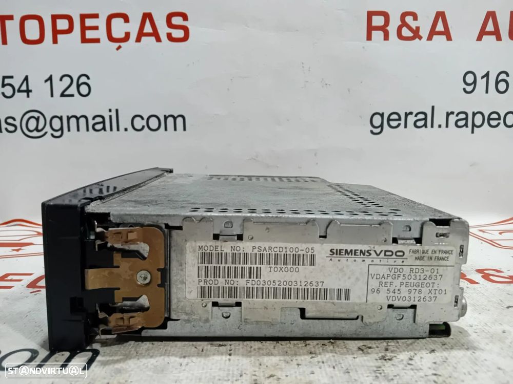 Auto Rádio Peugeot 206 1007 307 96545978XT01 Original - 5