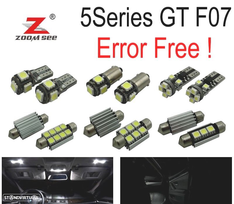 KIT COMPLETO DE 19 LÂMPADAS LED INTERIOR BMW 5 SERIE F07 5GT HATCHBACK 528I GT 535I GT 550I GT 535D - 1