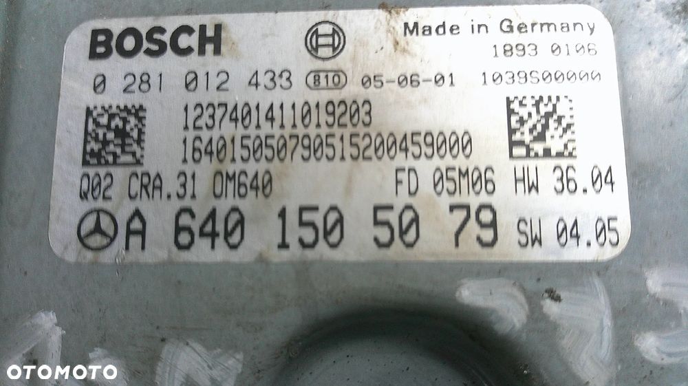 MERCEDES W245 2.0 CDI STEROWNIK SILNIKA A6401505079 - 3