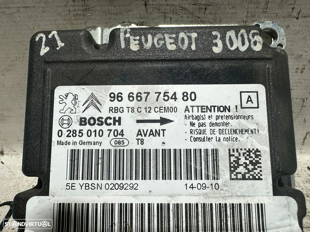 .Módulo Centralina Airbag SRS Original PSA Peugeot Citroen 9666775480 2009 - 2016 - 8