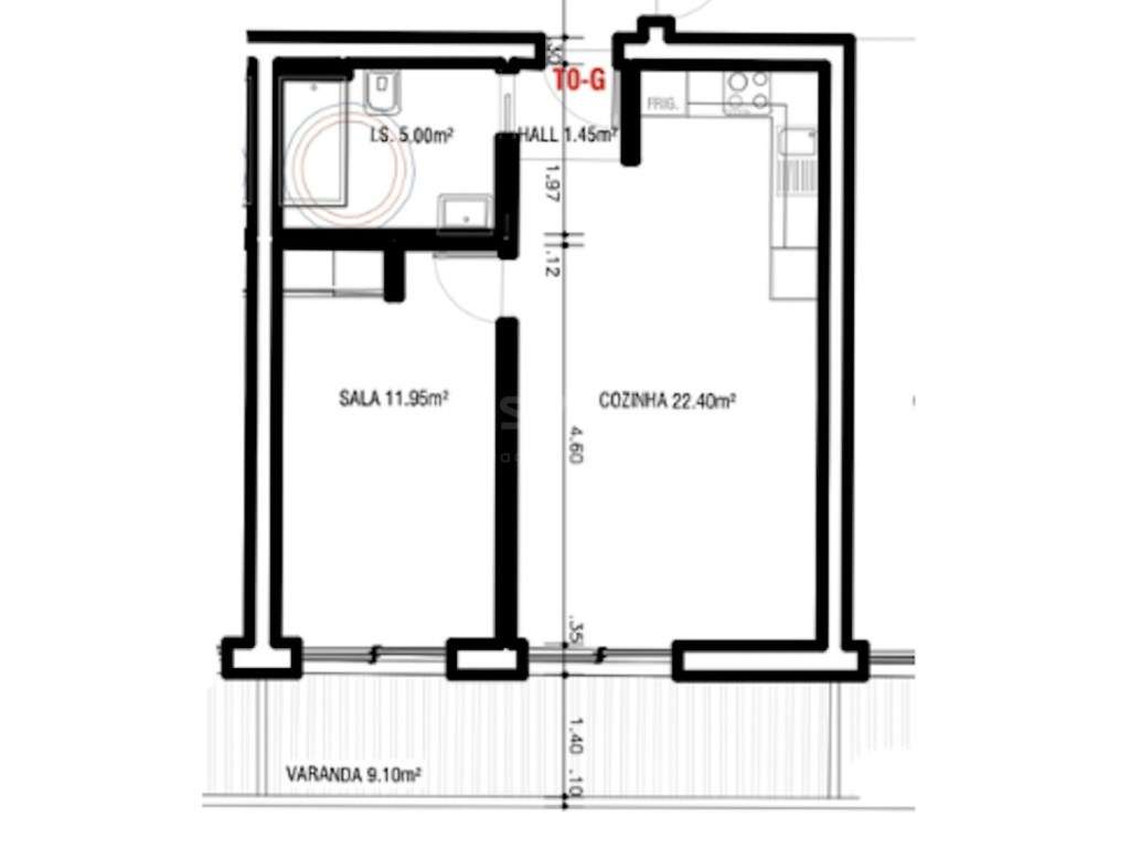 Apartamento T0+1 - Edifício Mares - Fração G - Grande imagem: 2/7