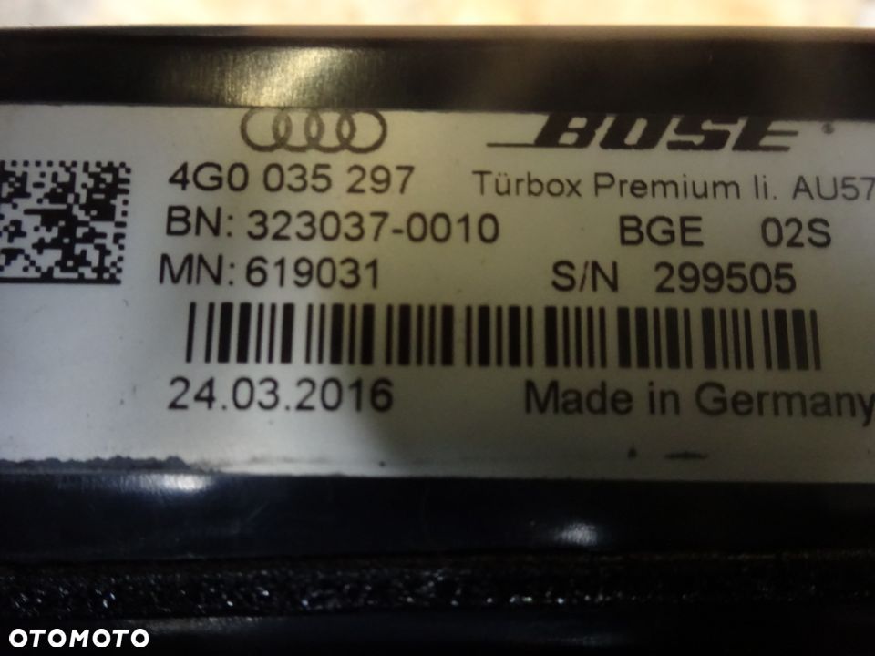 4g0035297 glosnik Bose lewy przod audi a6 c7  4g0 czesci - 3