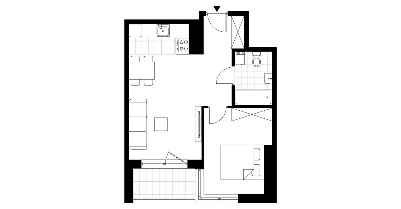 2-pokojowe mieszkanie 43m2 + loggia - Pełny obrazek: 4/24