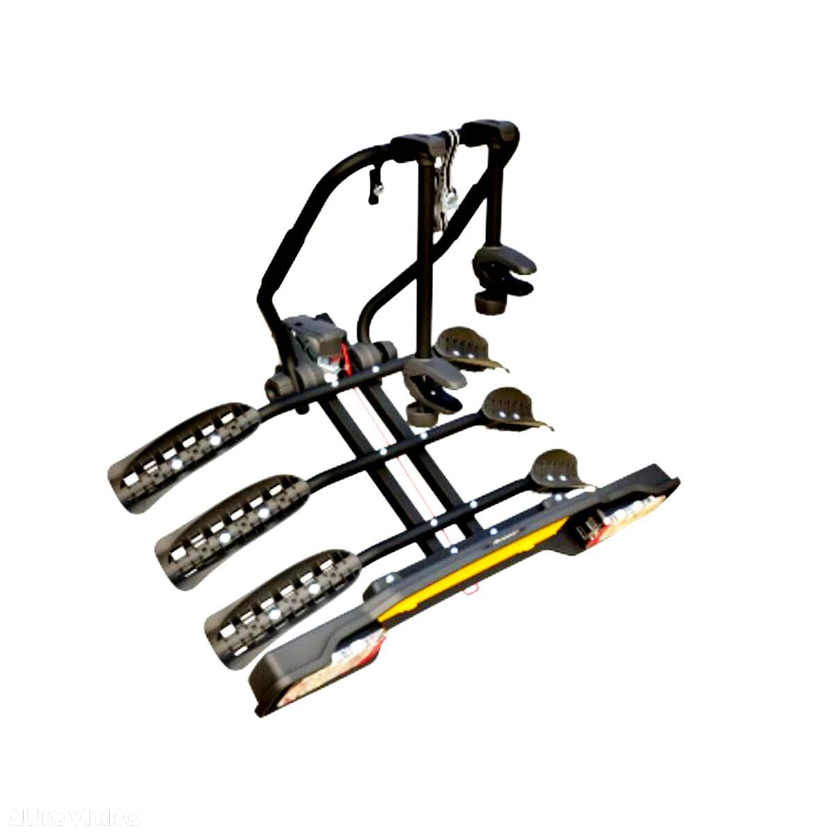 Suport 3 biciclete Peruzzo Siena 668/3N cu prindere pe carligul de remorcare, Negru - 2