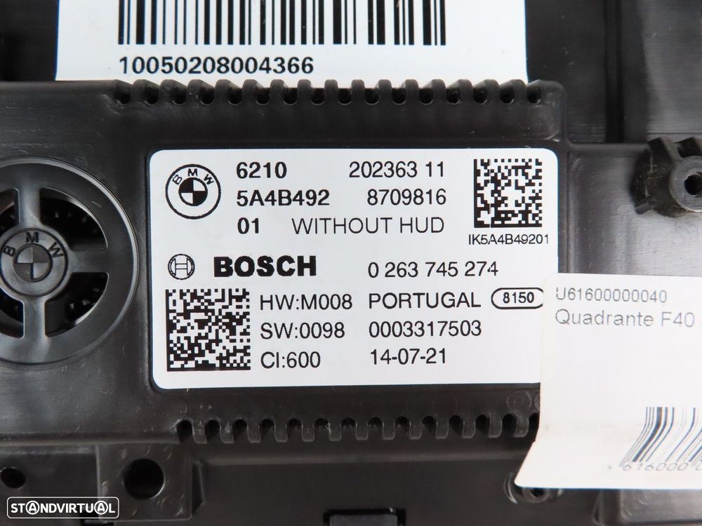 Conta-Quilómetros / Painel de Instrumentos / Quadrante 10.25 - 4