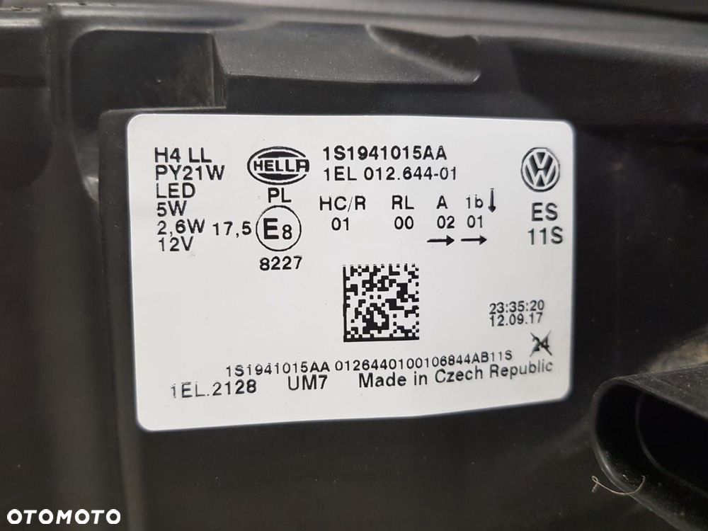 VW UP LIFT 1S0 1S1 LAMPA LEWA PRZEDNA PRZÓD + LED IDEALNA 1S1941015AA - 6