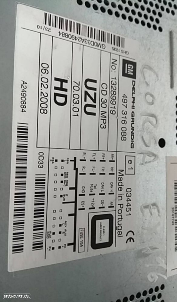 Rádio / auto-rádio OPEL Corsa D - 3