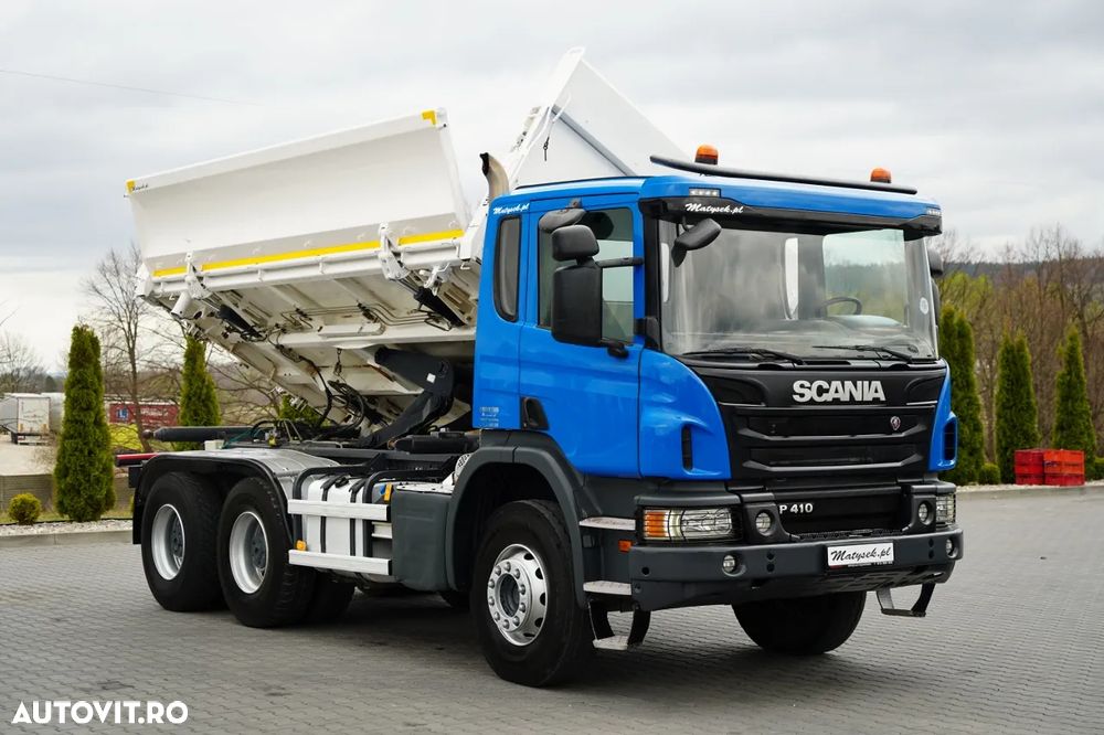 Scania P 410 / 6x4 / BASCULĂ 3 DIRECȚII / 2x HYDRODOLTA / BOARDMATIC / AUTOMATĂ / EURO 6 - 12
