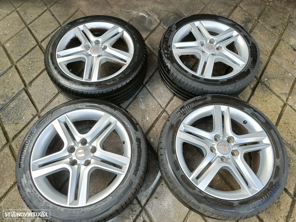 4 jantes 17 SEAT furação 5x112 com  pneus - 10