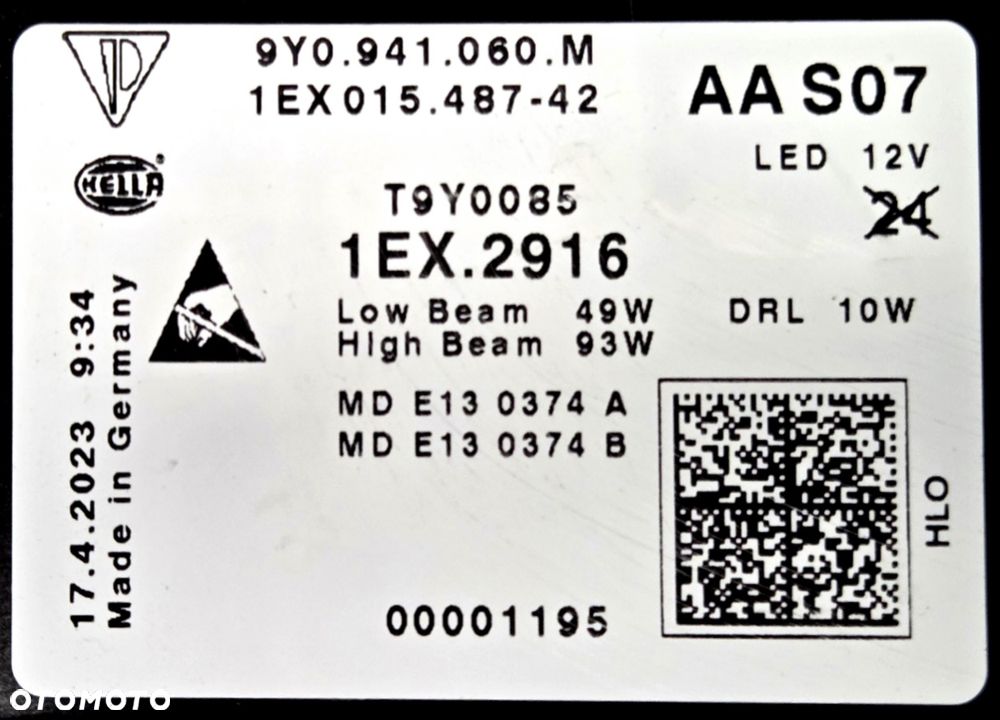 Porsche Cayenne 9Y lift Full Led lampa prawa  9Y0941060M - 7