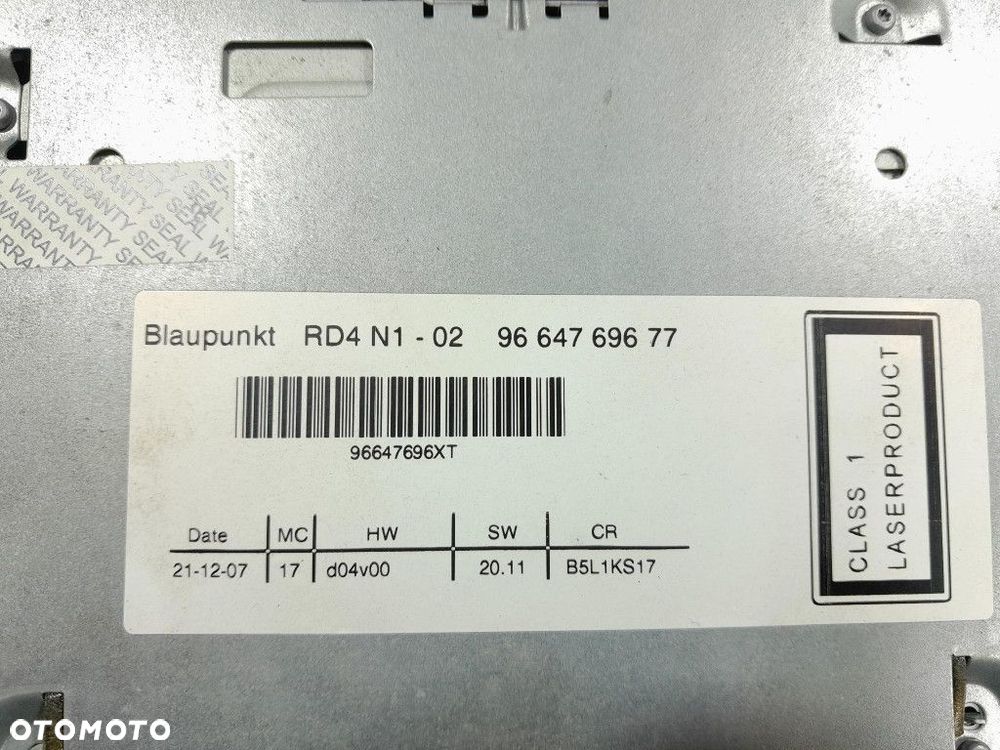 CITROEN C4 I RADIO RADIOODTWARZACZ CD 9664769677 - 8