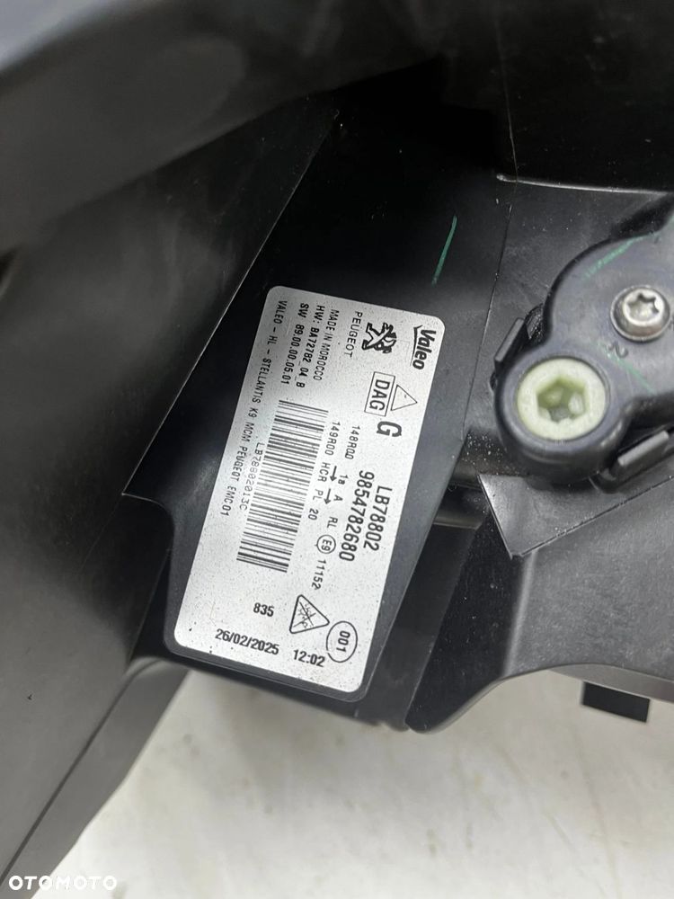 Lampa reflektor Peugeot Rifter LIFT 23r.- LEWA przednia Full LED Europa lewy przód 9854782680 orygin - 14